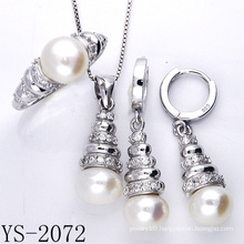 Imitation Jewelry 925 Sterling Silver Pearl Jewelry Sets.